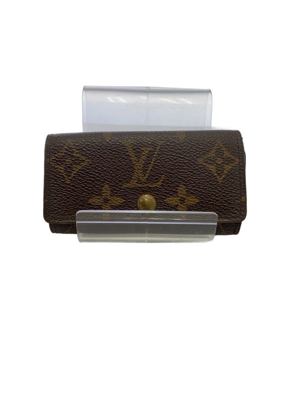 LOUIS VUITTON Key Case Wallet Leather Brown All over